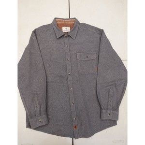 Legendary Whitetails Flannel Shirt Solid Grey One Pocket Adult Size XL